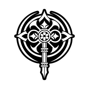 A filled style icon of vajra scepter symbol