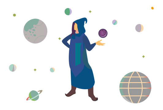 Oracle Concept Illustration Vector Style