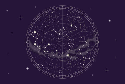 Celestial Map Concept Illustration Vector Style