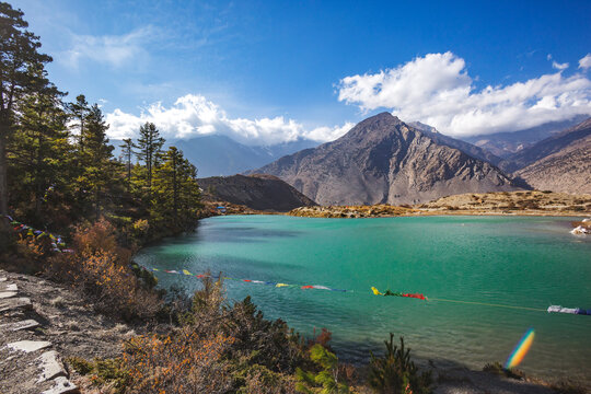 Dhumba Lake, Jomsom. Himalaya mountains, Nepal.