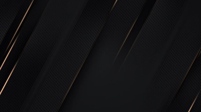 Seamless loop of a dark luxury abstract background with gold diagonal lines and subtle motion. Elegant premium style with clean geometry, ideal for corporate, finance, branding and presentation