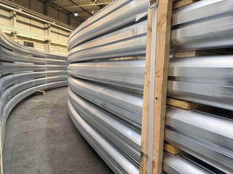 aluminum profiles in the warehouse