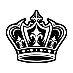 A solid style icon of royal crown © creativestall