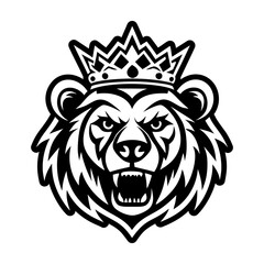 A glyph icon of crowned bear © creativestall