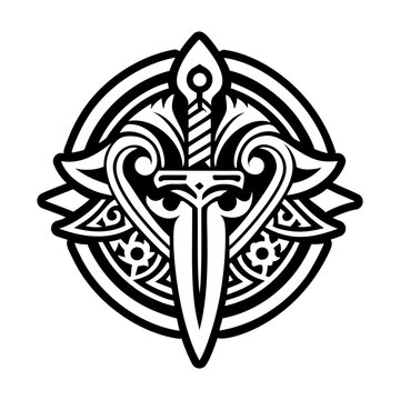 A solid style icon of ceremonial dagger