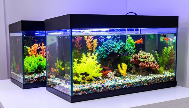 Aquarium with colorful fish and plants