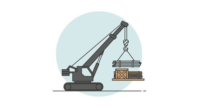 Crane lifting a heavy load.