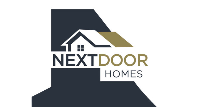 Nextdoor Homes Real Estate Logo Design.