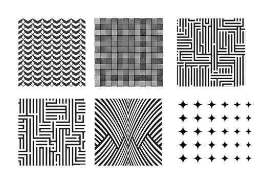 Black and White Line Patterns Minimal Texture Collection