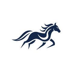 Fototapeta premium Graceful silhouette of a galloping horse with flowing mane and tail