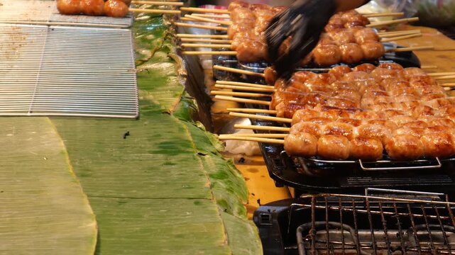 Thai Northeastern sausages, Thai street food