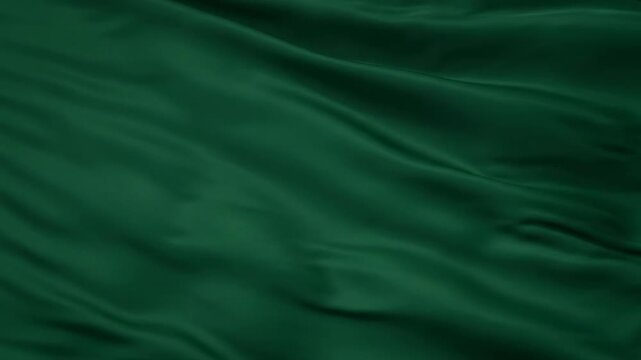 Deep Green Silk Fabric Waves Abstract Background Material