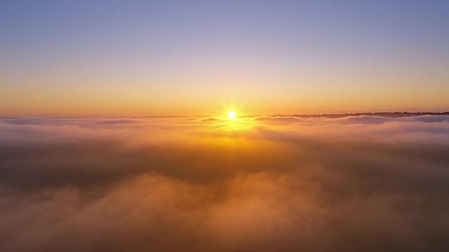 Dramatic sunset over cloudscape golden light and atmospheric conditions