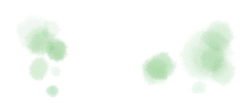 黄緑色の水玉の水彩にじむふんわりあしらいラインのバナーテクスチャ素材