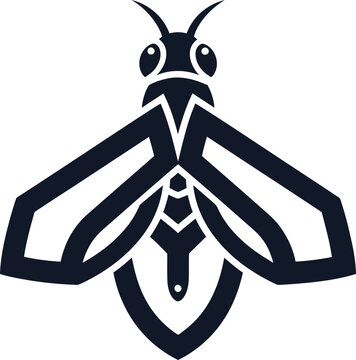 Black and white moth silhouette logo.