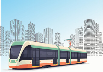 Fototapeta premium 077-06-modern city tram