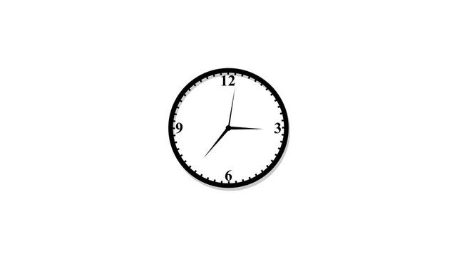 Clock spinning, watch animation on transparent background with alpha channel. Clock icon flat style 24 hours day and night fast speed with moving timer clock rotation 4k video.