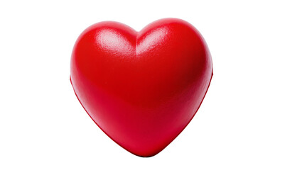 Obraz premium Vibrant red rubber heart shape plush and soft texture, isolated on transparent background for Valentine s Day designs and romantic concepts