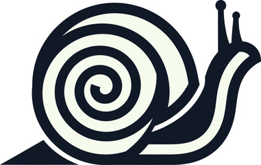 Black and white snail illustration side. © Civic