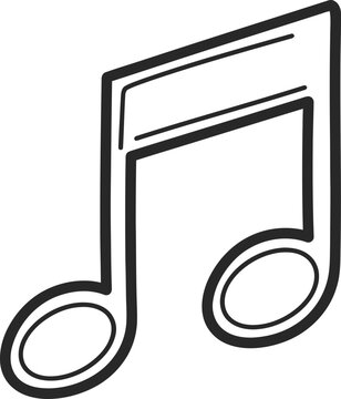 Black and white eighth note symbol.