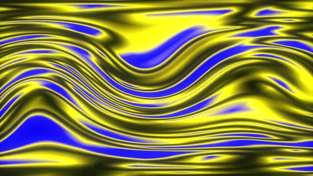 Golden Yellow Abstract Flowing Wavy Pattern Background with The texture appears