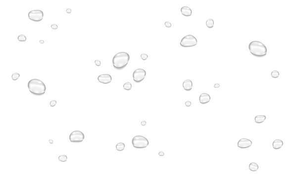 Realistic water drops. PNG drops, condensation on the window, transparent water drop. Abstract water drops, bubbles on transparent background, digital liquid design, Stock royalty free	