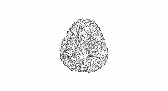 Black and white line drawing of a morel mushroom