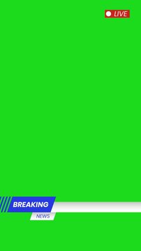 Event news template of television banner animation with vertical resolution over a green screen.