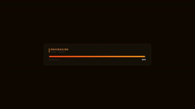 Orange progress bar animation for sending data, simulating a transfer or upload process
