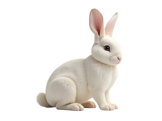 Obraz premium A white rabbit sitting on a white surface, ideal for uses such as still life photography or symbolic imagery