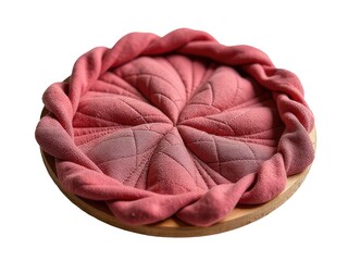 Fototapeta premium A close-up shot of a pie crust on a wooden plate, ready to be served