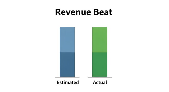 Revenue comparison chart isolated on white background