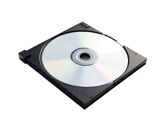 Fototapeta premium A close-up shot of a compact disc sitting on a white surface, ready for use or display