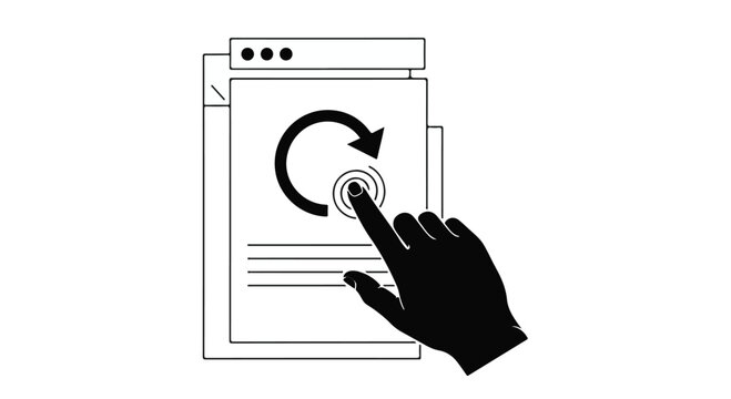 refresh button icon, hand clicking reload symbol