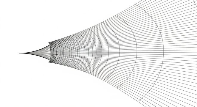 Abstract geometric funnel lines perspective tunnel black and white optical illusion background design