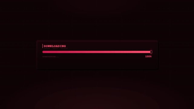 Sleek red progress bar animation indicating data send and receive operations against a dark backdrop, symbolizing a compression or loading process