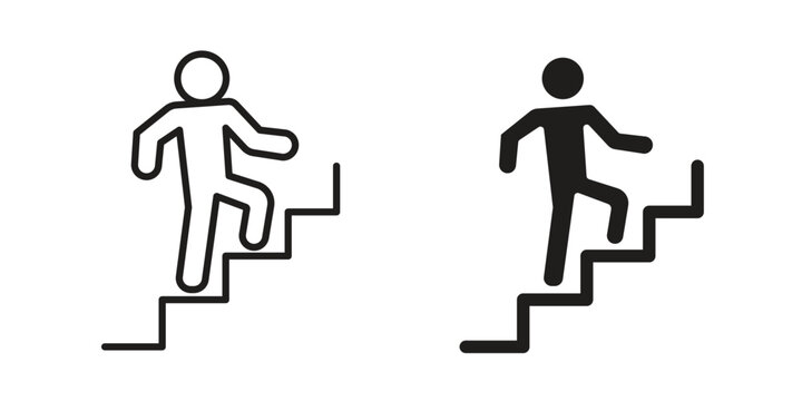 Stairs climbing icon
