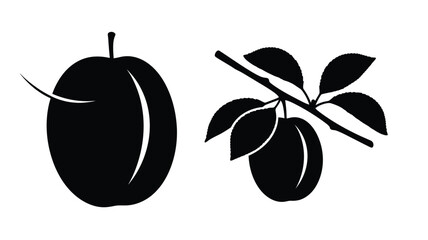 Black fruit and branch design a striking graphic silhouette © MDShawon