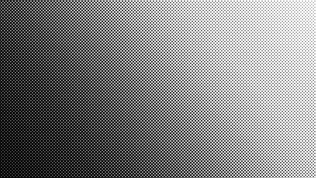 Black to white halftone abstract background with smooth gradient transition. Subtle dotted pattern texture. Minimal monochrome mesh fade with soft light glow. Clean modern backdrop for design use