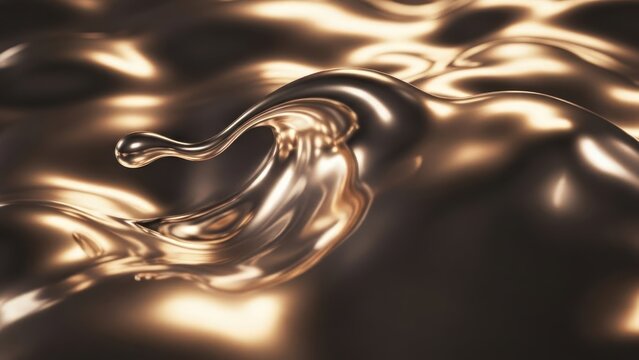 Abstract fluid dynamics with glossy metallic effect dynamic motion and textured surface suitable for modern designs