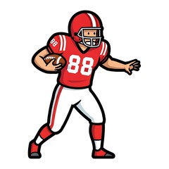 Fototapeta premium American Football Player Cartoon Illustration.