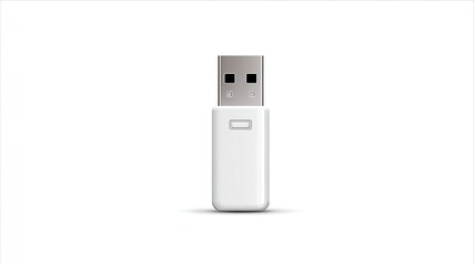 Usb flash drive with white body and silver connector
