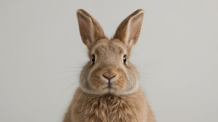 Fototapeta premium Rabbit Face Portrait Minimal Cute Animal Background