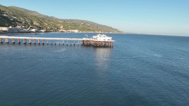 Malibu Pier Aerial View in Sunny Southern California