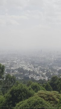 Aerial View of the Dense Urban Skyline of Addis Ababa Ethiopia