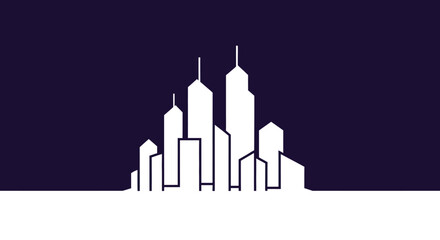 Obraz premium City Skyline Silhouette Urban Landscape.
