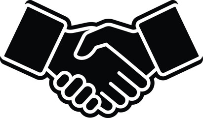 Obraz premium Vector graphic illustration of two hands shaking in a firm handshake