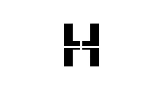 Black Letter H Symbol Logo.