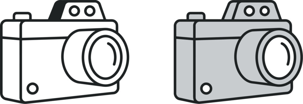Vector illustration of two camera designs side by side