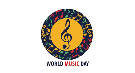 Obraz premium Music Day Treble Clef Symbol.